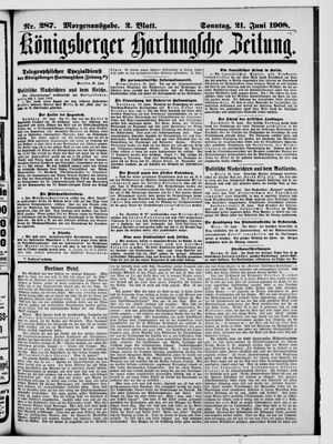 Königsberger Hartungsche Zeitung vom 21.06.1908