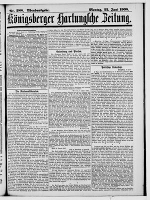 Königsberger Hartungsche Zeitung vom 22.06.1908