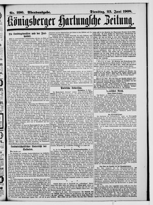 Königsberger Hartungsche Zeitung vom 23.06.1908