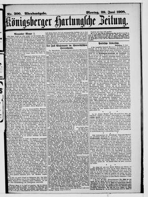 Königsberger Hartungsche Zeitung vom 29.06.1908