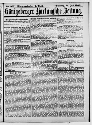 Königsberger Hartungsche Zeitung vom 21.07.1908