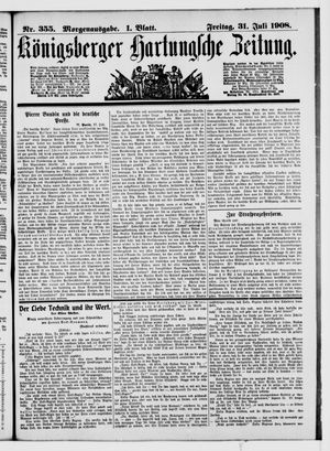 Königsberger Hartungsche Zeitung vom 31.07.1908