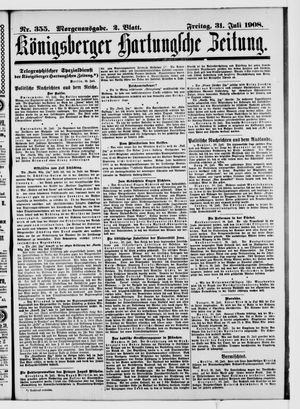 Königsberger Hartungsche Zeitung vom 31.07.1908
