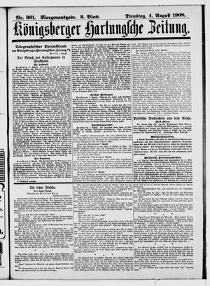 Königsberger Hartungsche Zeitung on Aug 4, 1908