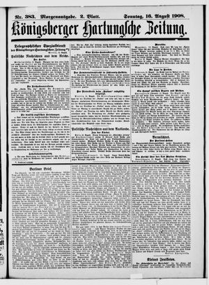 Königsberger Hartungsche Zeitung vom 16.08.1908