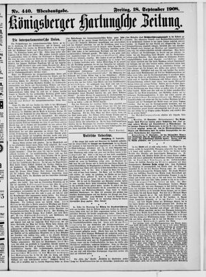 Königsberger Hartungsche Zeitung on Sep 18, 1908