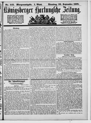 Königsberger Hartungsche Zeitung vom 22.09.1908