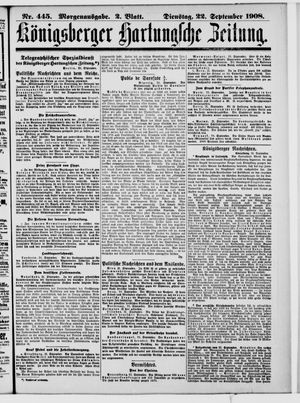 Königsberger Hartungsche Zeitung vom 22.09.1908