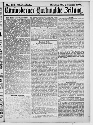 Königsberger Hartungsche Zeitung vom 22.09.1908