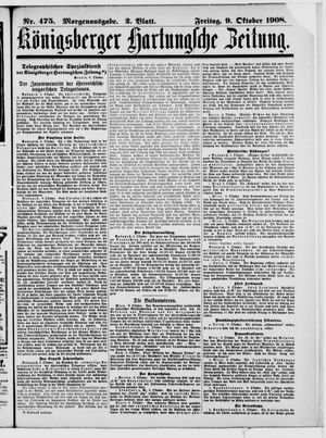 Königsberger Hartungsche Zeitung vom 09.10.1908
