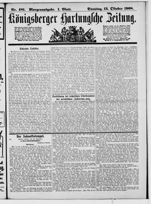 Königsberger Hartungsche Zeitung on Oct 13, 1908