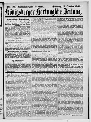 Königsberger Hartungsche Zeitung on Oct 13, 1908