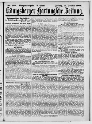 Königsberger Hartungsche Zeitung vom 16.10.1908