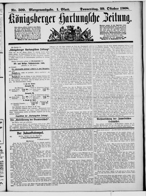 Königsberger Hartungsche Zeitung vom 29.10.1908