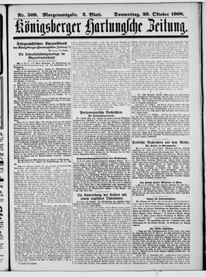 Königsberger Hartungsche Zeitung vom 29.10.1908