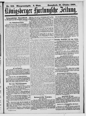 Königsberger Hartungsche Zeitung vom 31.10.1908