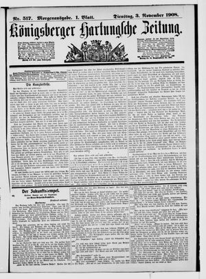 Königsberger Hartungsche Zeitung vom 03.11.1908