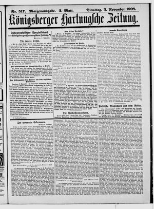 Königsberger Hartungsche Zeitung vom 03.11.1908