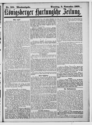 Königsberger Hartungsche Zeitung vom 03.11.1908