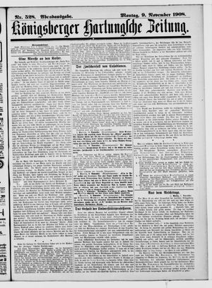 Königsberger Hartungsche Zeitung vom 09.11.1908