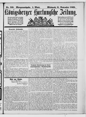 Königsberger Hartungsche Zeitung vom 11.11.1908