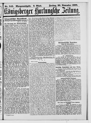 Königsberger Hartungsche Zeitung vom 20.11.1908