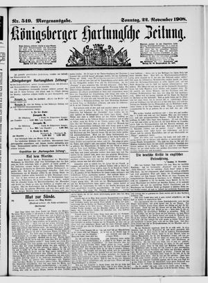 Königsberger Hartungsche Zeitung vom 22.11.1908