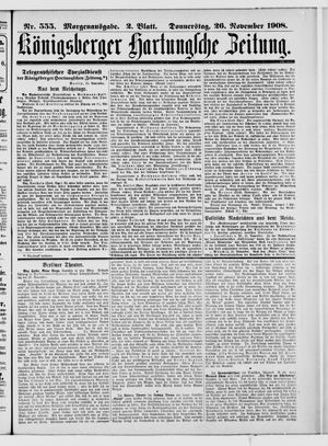 Königsberger Hartungsche Zeitung vom 26.11.1908