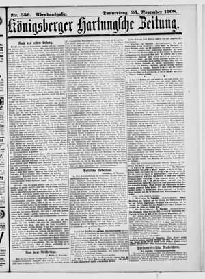 Königsberger Hartungsche Zeitung vom 26.11.1908