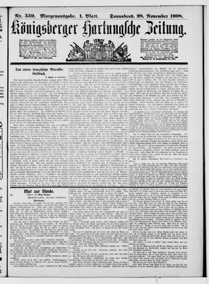 Königsberger Hartungsche Zeitung vom 28.11.1908