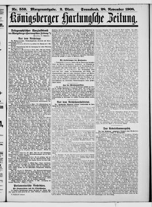 Königsberger Hartungsche Zeitung vom 28.11.1908