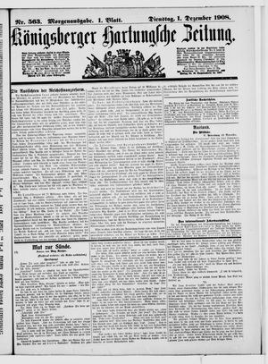 Königsberger Hartungsche Zeitung vom 01.12.1908