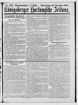 Königsberger Hartungsche Zeitung vom 10.12.1908