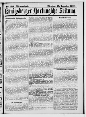 Königsberger Hartungsche Zeitung vom 15.12.1908