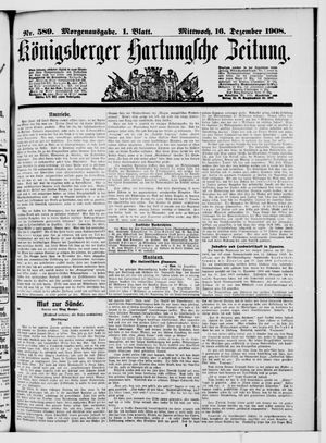 Königsberger Hartungsche Zeitung vom 16.12.1908