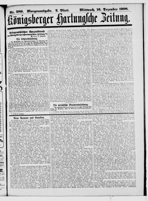 Königsberger Hartungsche Zeitung vom 16.12.1908