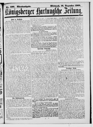 Königsberger Hartungsche Zeitung vom 16.12.1908