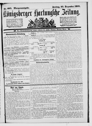 Königsberger Hartungsche Zeitung vom 25.12.1908