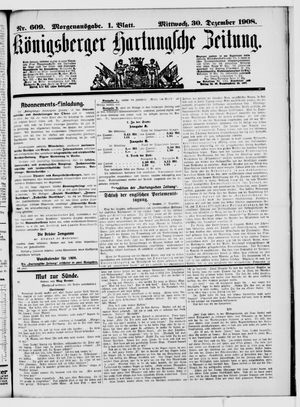 Königsberger Hartungsche Zeitung vom 30.12.1908