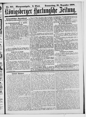 Königsberger Hartungsche Zeitung vom 31.12.1908