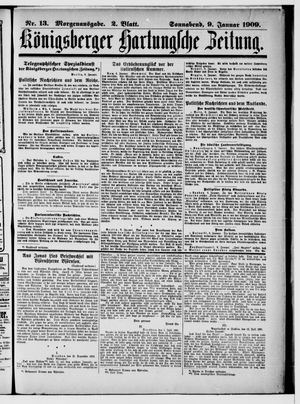 Königsberger Hartungsche Zeitung on Jan 9, 1909