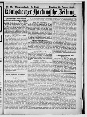 Königsberger Hartungsche Zeitung vom 12.01.1909