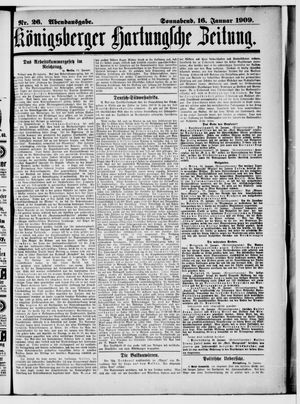 Königsberger Hartungsche Zeitung vom 16.01.1909