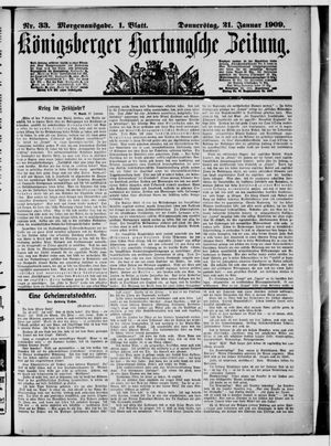 Königsberger Hartungsche Zeitung vom 21.01.1909