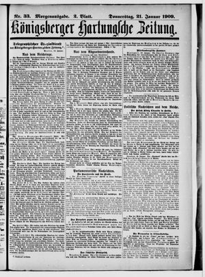 Königsberger Hartungsche Zeitung vom 21.01.1909