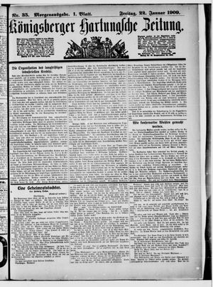 Königsberger Hartungsche Zeitung vom 22.01.1909