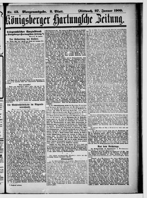 Königsberger Hartungsche Zeitung vom 27.01.1909