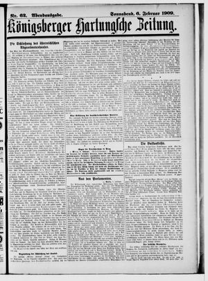 Königsberger Hartungsche Zeitung vom 06.02.1909