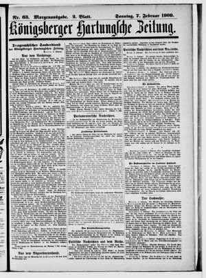 Königsberger Hartungsche Zeitung vom 07.02.1909