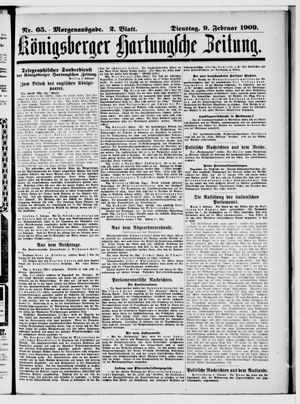 Königsberger Hartungsche Zeitung vom 09.02.1909